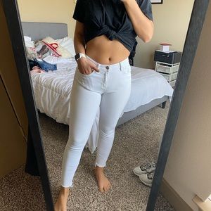 Stradivarious Medium Rise white jeans